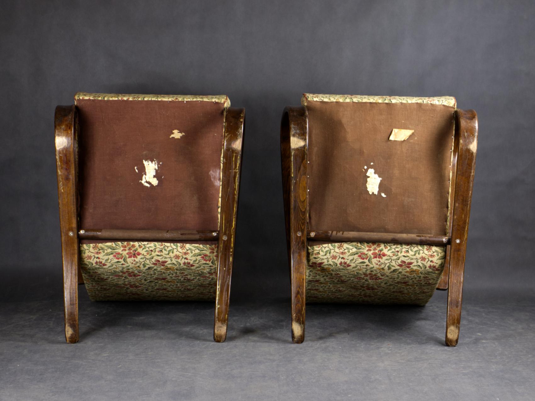 Pair of H269 Lounge Chairs by Jindřich Halabala for Up Závody Brno, 1930s 3