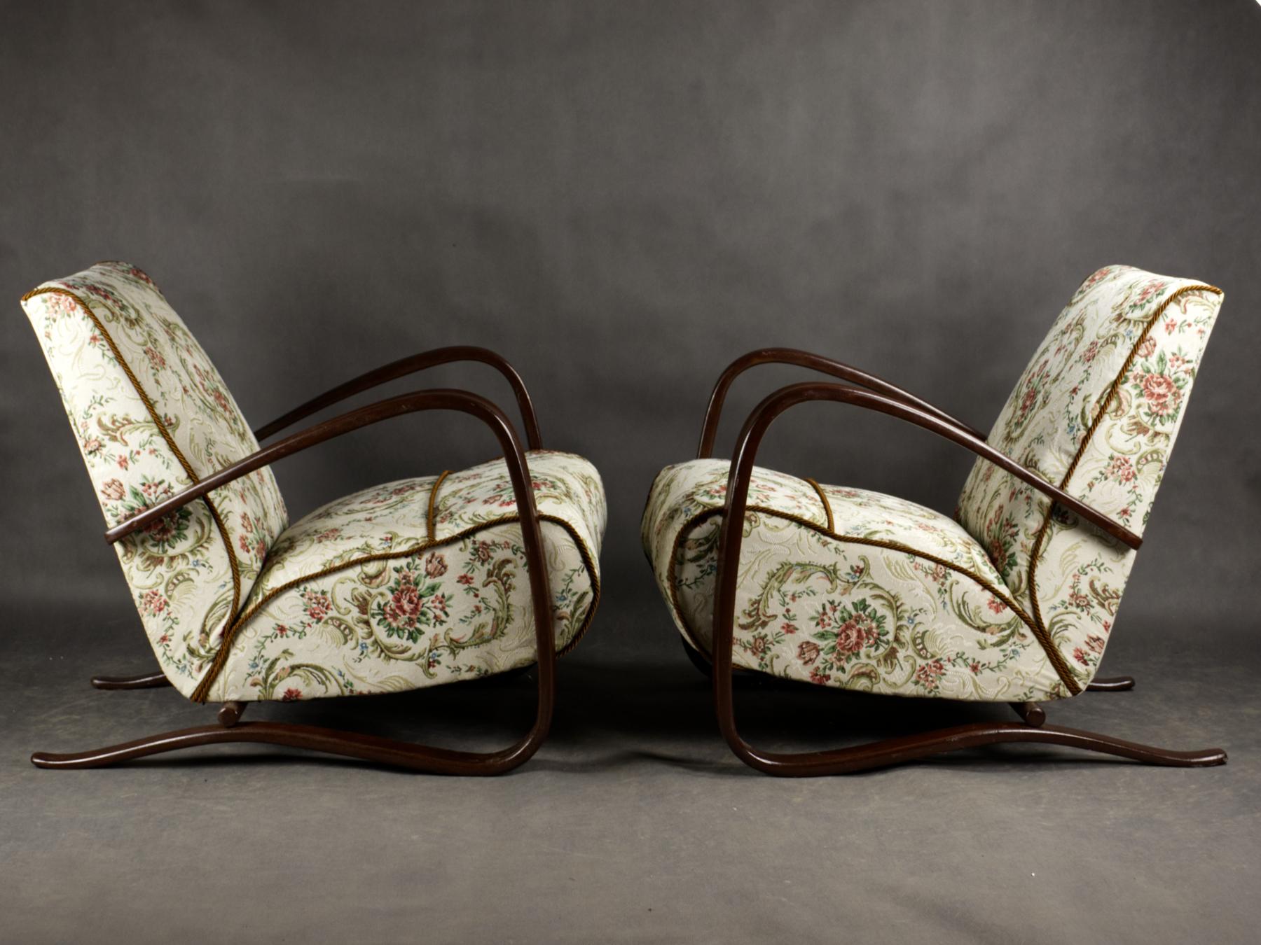 Paar H269 Loungesessel von Jindřich Halabala für Up Závody Brno, 1930er Jahre (Art déco) im Angebot