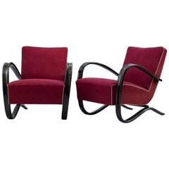 Pair of H269 Lounge Chairs by Jindřich Halabala for UP Závody Brno, 1930s