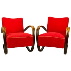 Pair of H269 Lounge Chairs by Jindřich Halabala for Up Závody Brno, 1930s