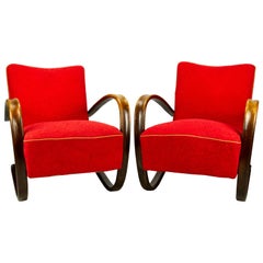 Pair of H269 Lounge Chairs by Jindřich Halabala for Up Závody Brno, 1930s