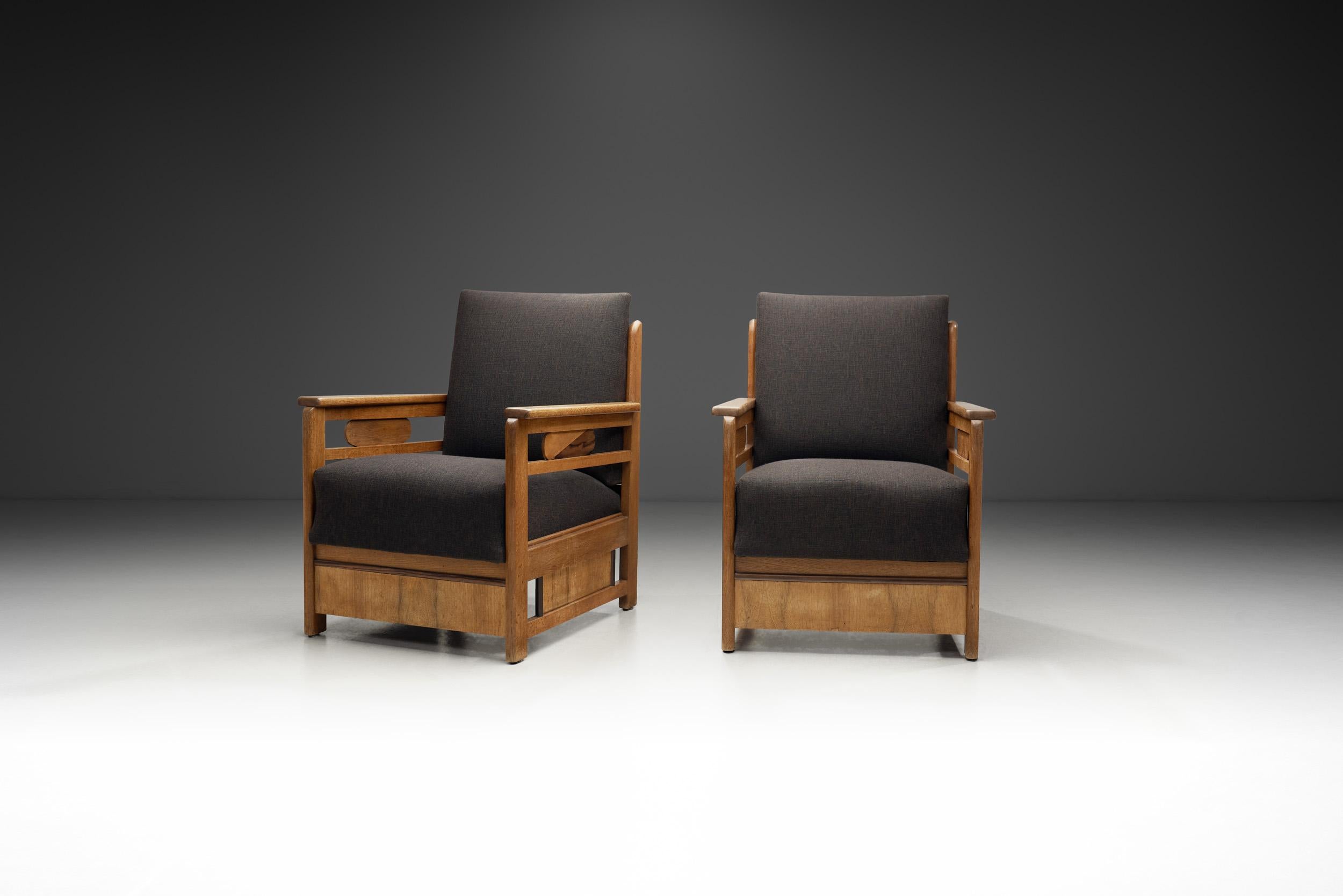 Art déco Paire de fauteuils de l'école Haagse, Pays-Bas Début du 20e siècle en vente
