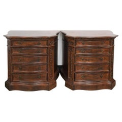 Paar Habersham Biltmore Estate Obstholz Serpentine Bachelor Kommoden