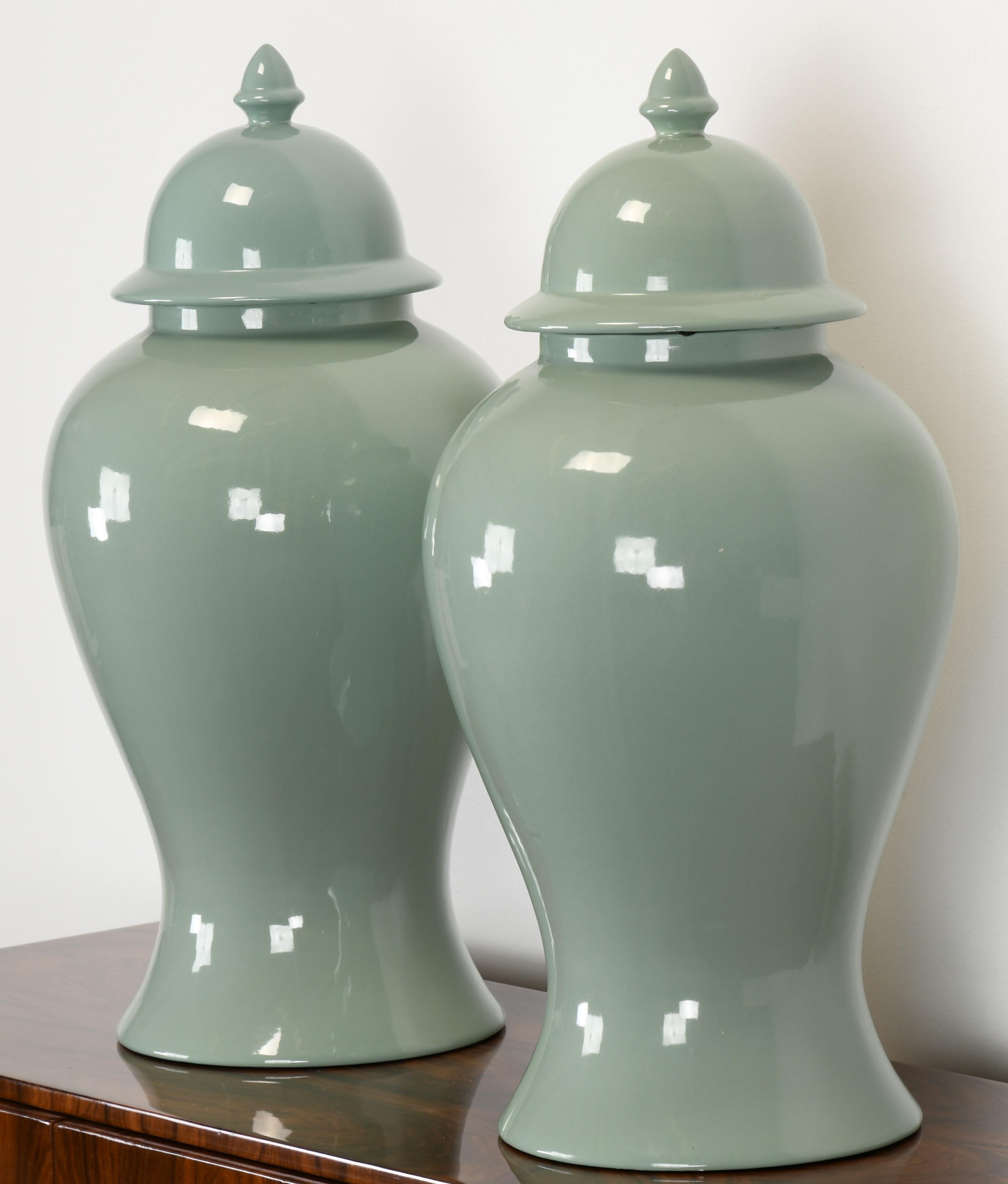 celadon green ginger jars