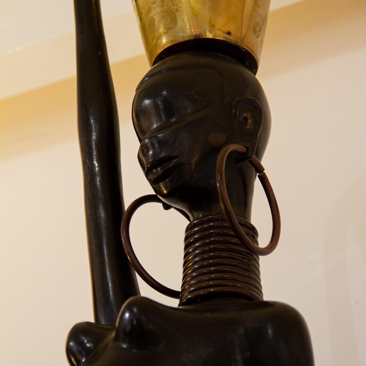 Brass Pair of Hagenauer Style Nubian Figures, 1970s