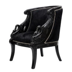 Pair of Hair-On Cowhide Barrel-Back Club Chairs