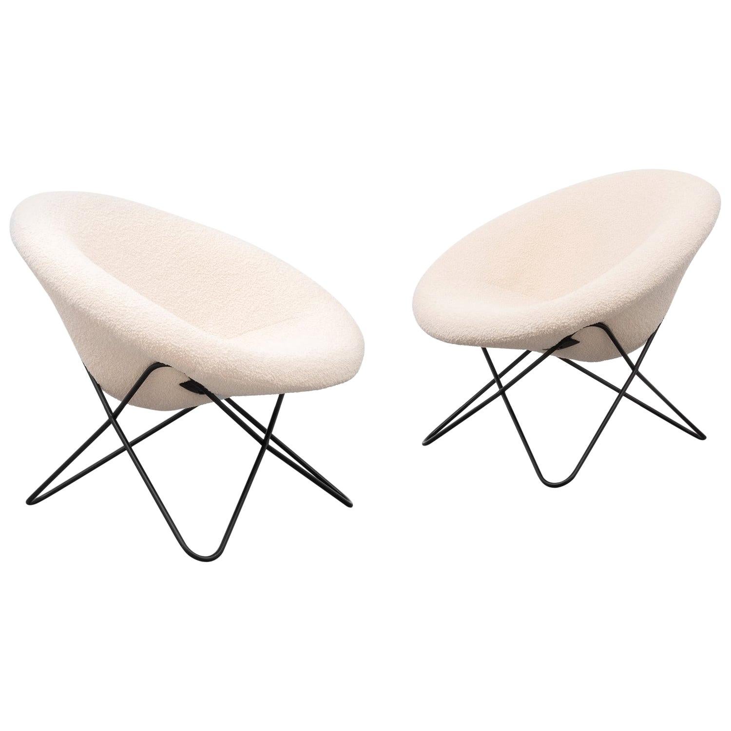 Pair of Hairpin Chairs, France, 1950s