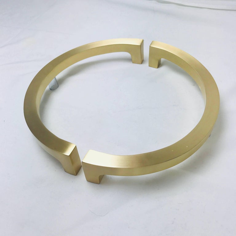 Pair of Half Circular Brass Entry Door Pulls For Sale at 1stDibs