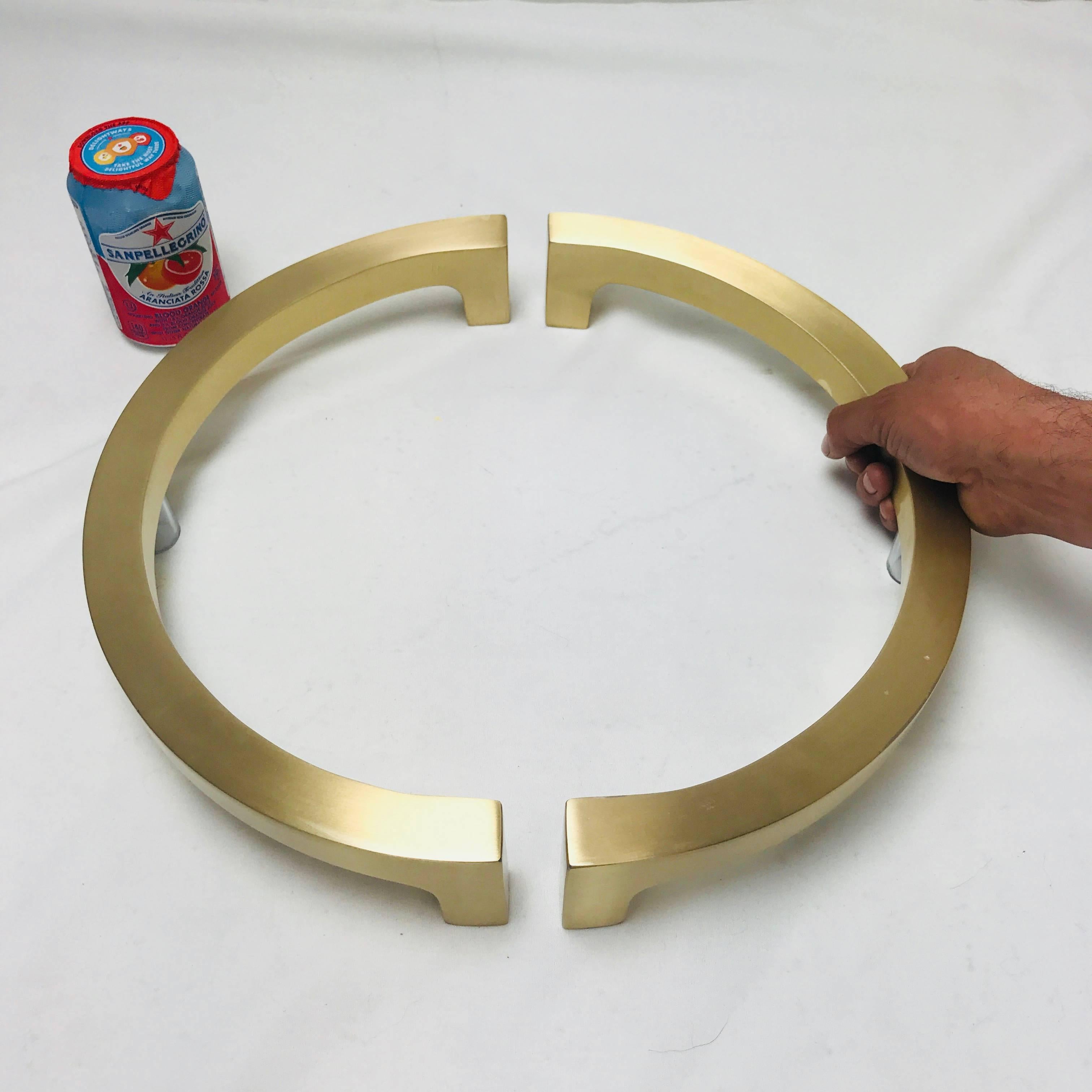Pair of Half Circular Brass Entry Door Pulls 1