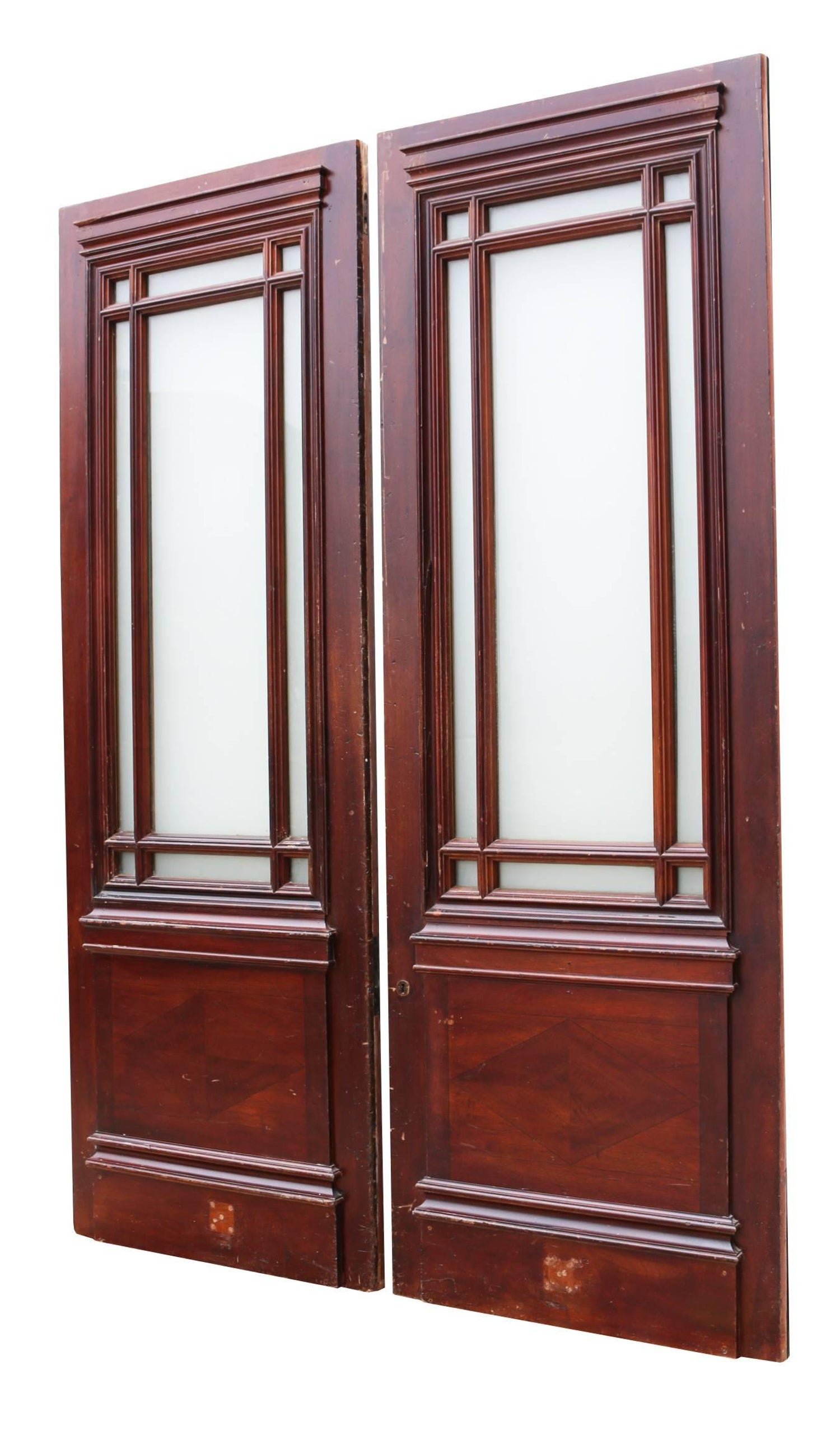 Pair Of Half Glazed Mahogany Interior Double Doors For Sale At 1stdibs