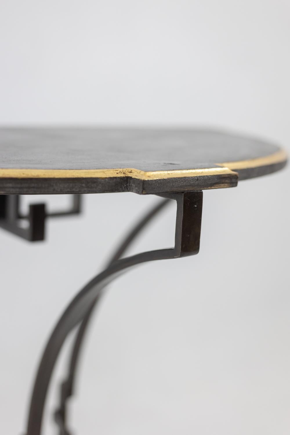 Pair of half-moon shaped consoles. Artisan work. For Sale 2