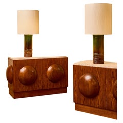 Pair of "Half Sphere" cabinets in wood by Studio Glustin