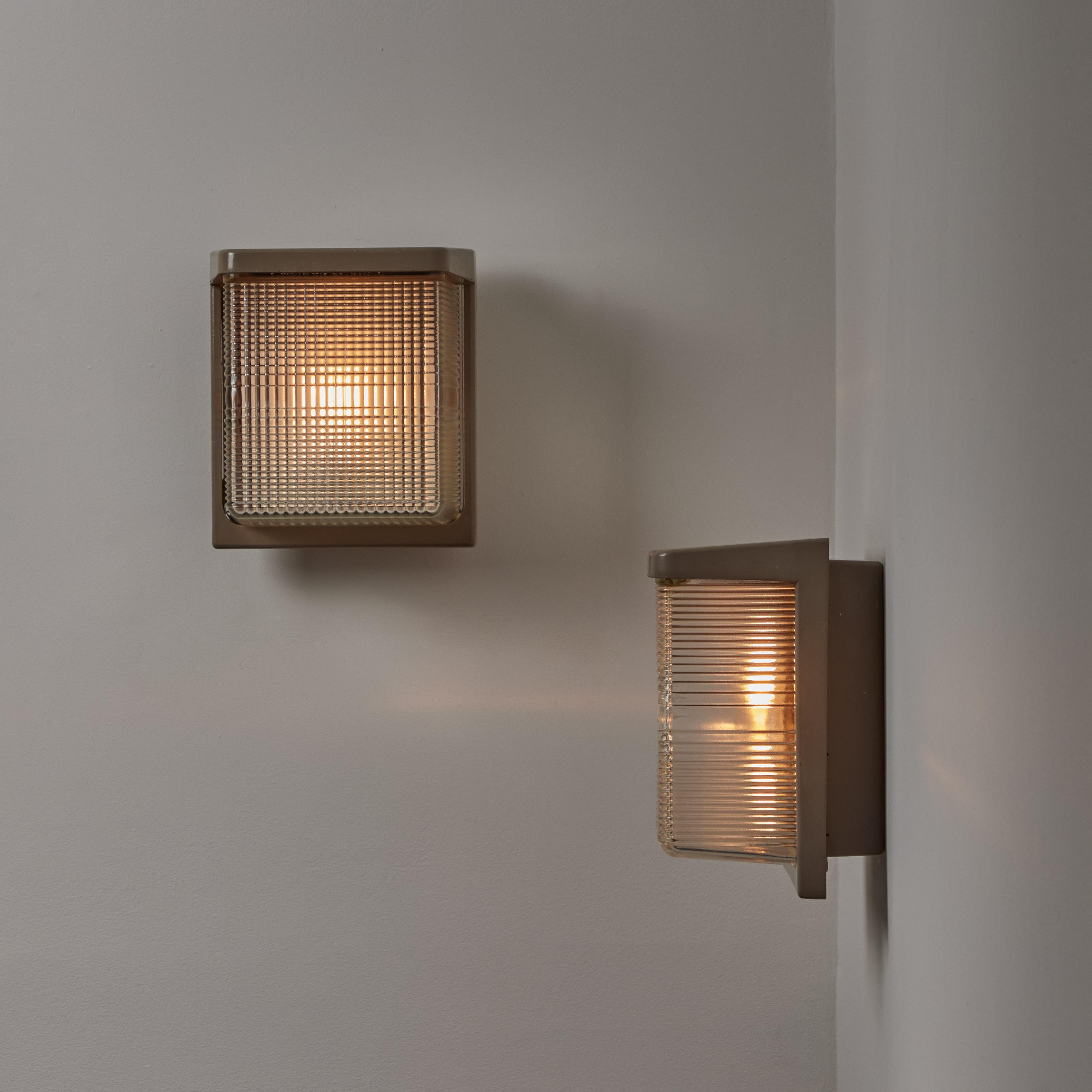 Mid-Century Modern Pair of Halophane Sconces For Sale