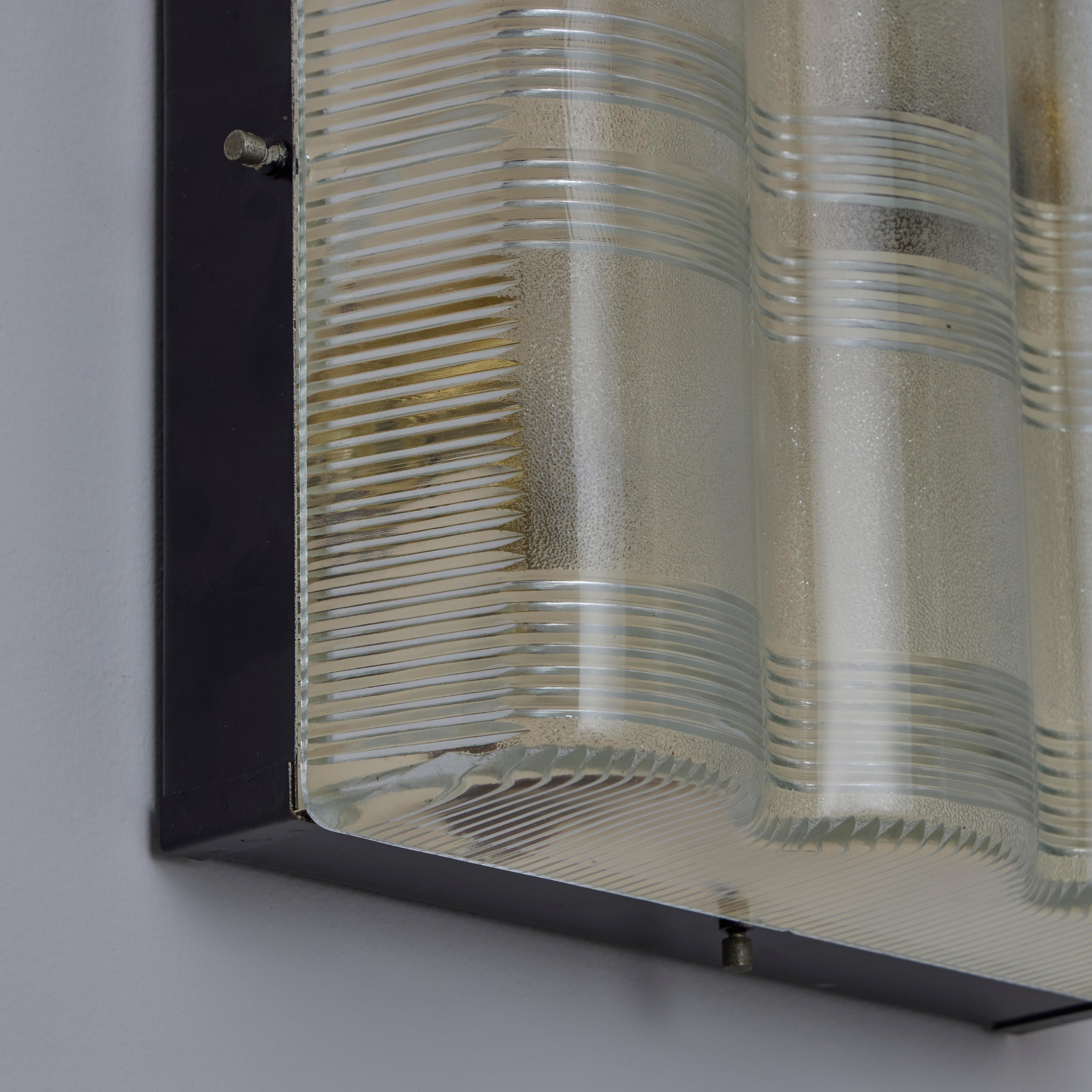 Aluminum Pair of Halophane Sconces For Sale