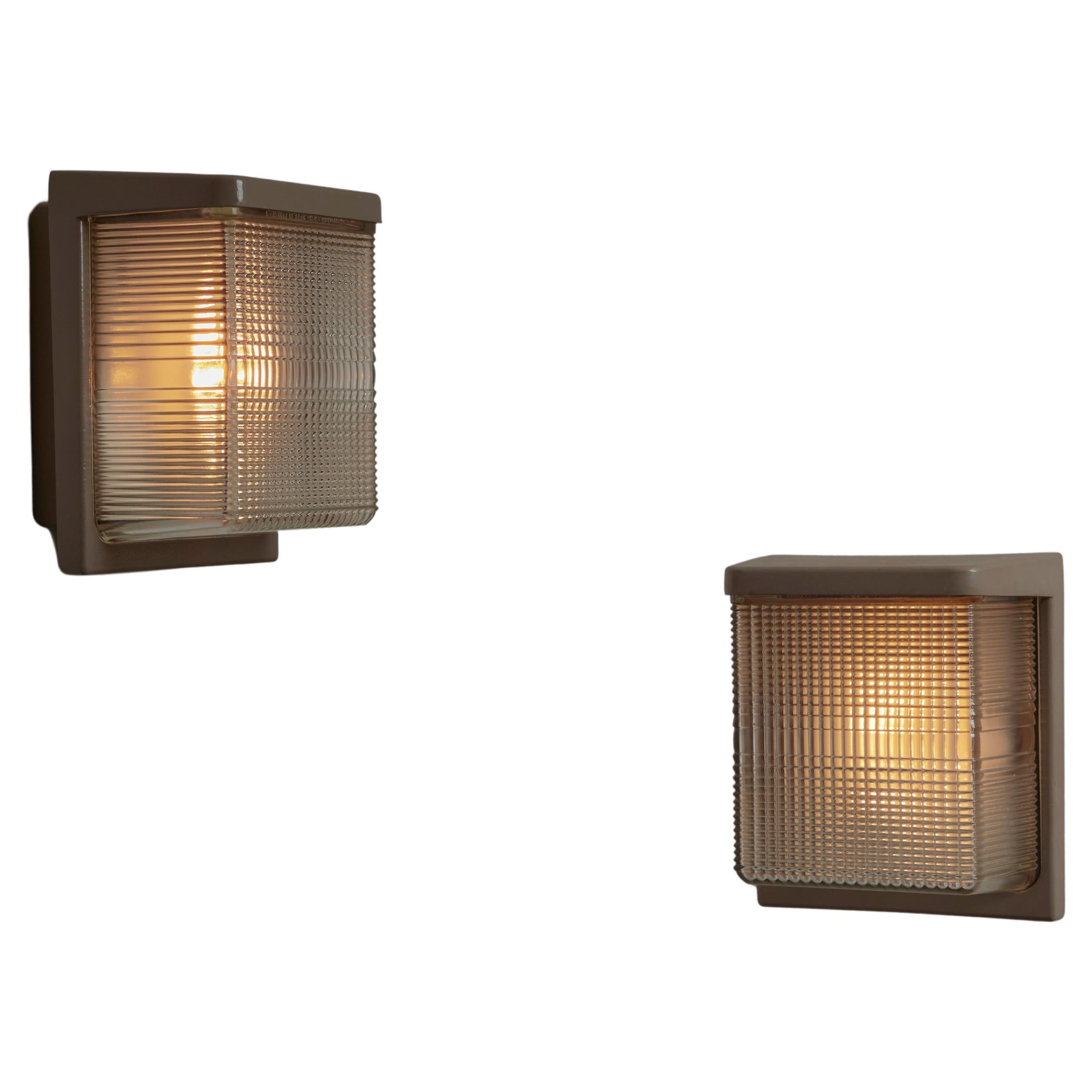 Pair of Halophane Sconces For Sale
