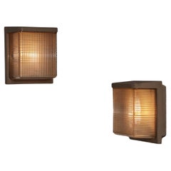 Pair of Halophane Sconces