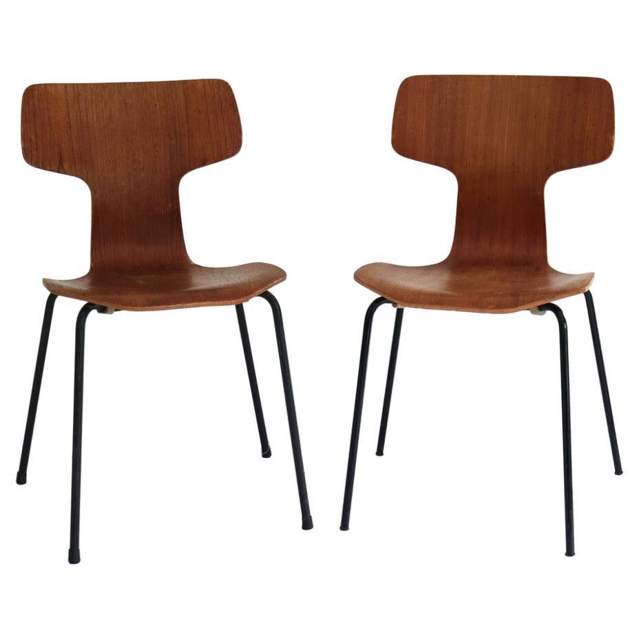 Pair of "Hammer"1303 Chairs by Arne Jacobsen for Fritz Hansen , Denmark, 1960's