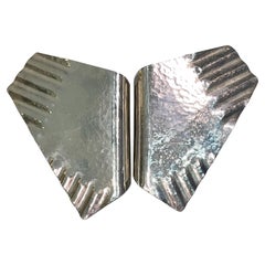 Pair of Hammered Aluminum Door Pulls x2
