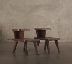 Pair of Hammered Copper 2-Tier End Tables
