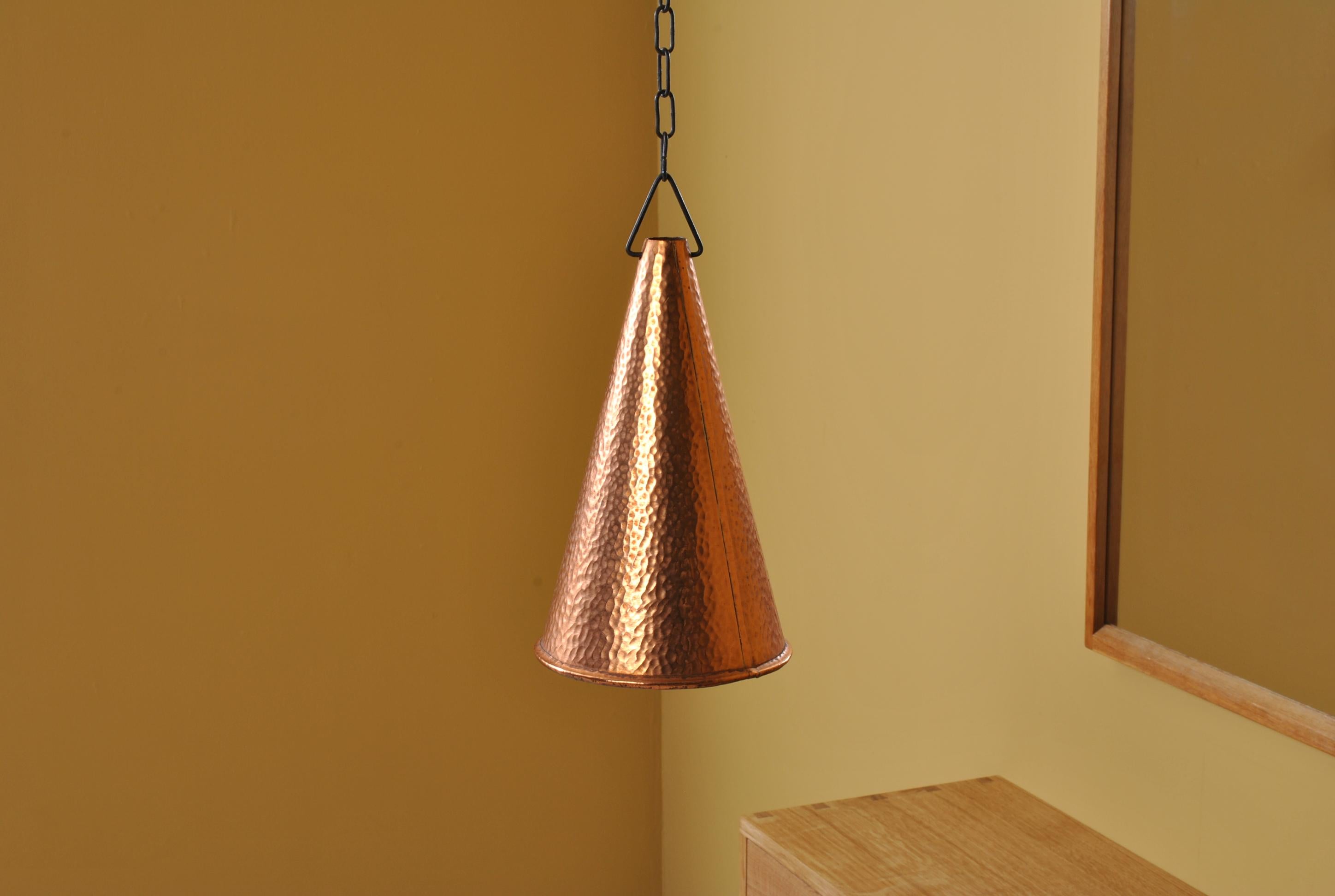 Pair of Hammered Copper Pendant Shades, Denmark 2