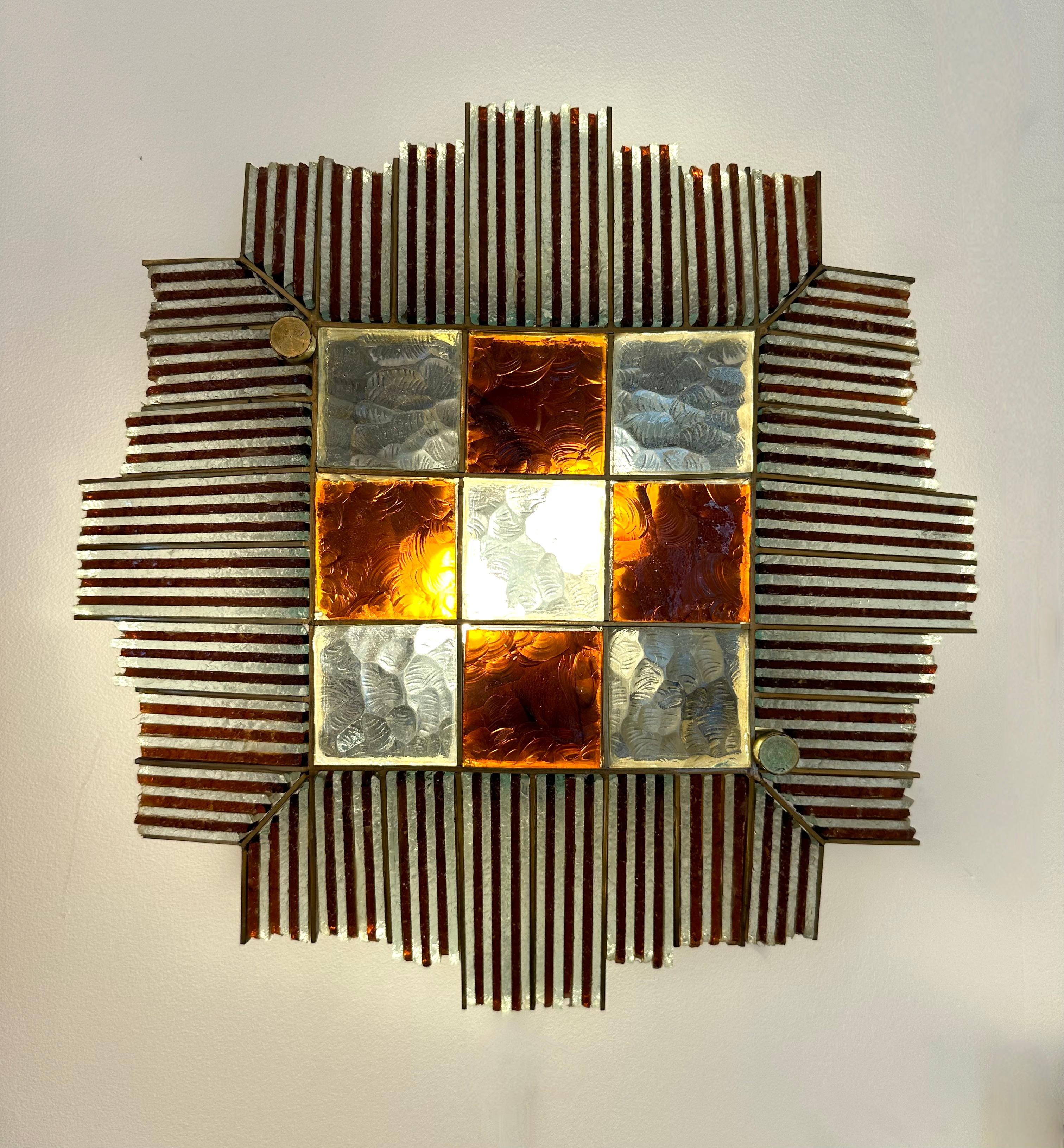 Paire d'appliques en fer forgé martelé de Biancardi Jordan, Italie, 1970 Bon état - En vente à SAINT-OUEN, FR