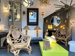 Pair of Hammered Glass Wrought Iron Sconces by Longobard, Italy, 1970s