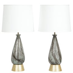 Pair of Hand-Blown Glass Table Lamps Attributed to Ercole Barovier, 1930s