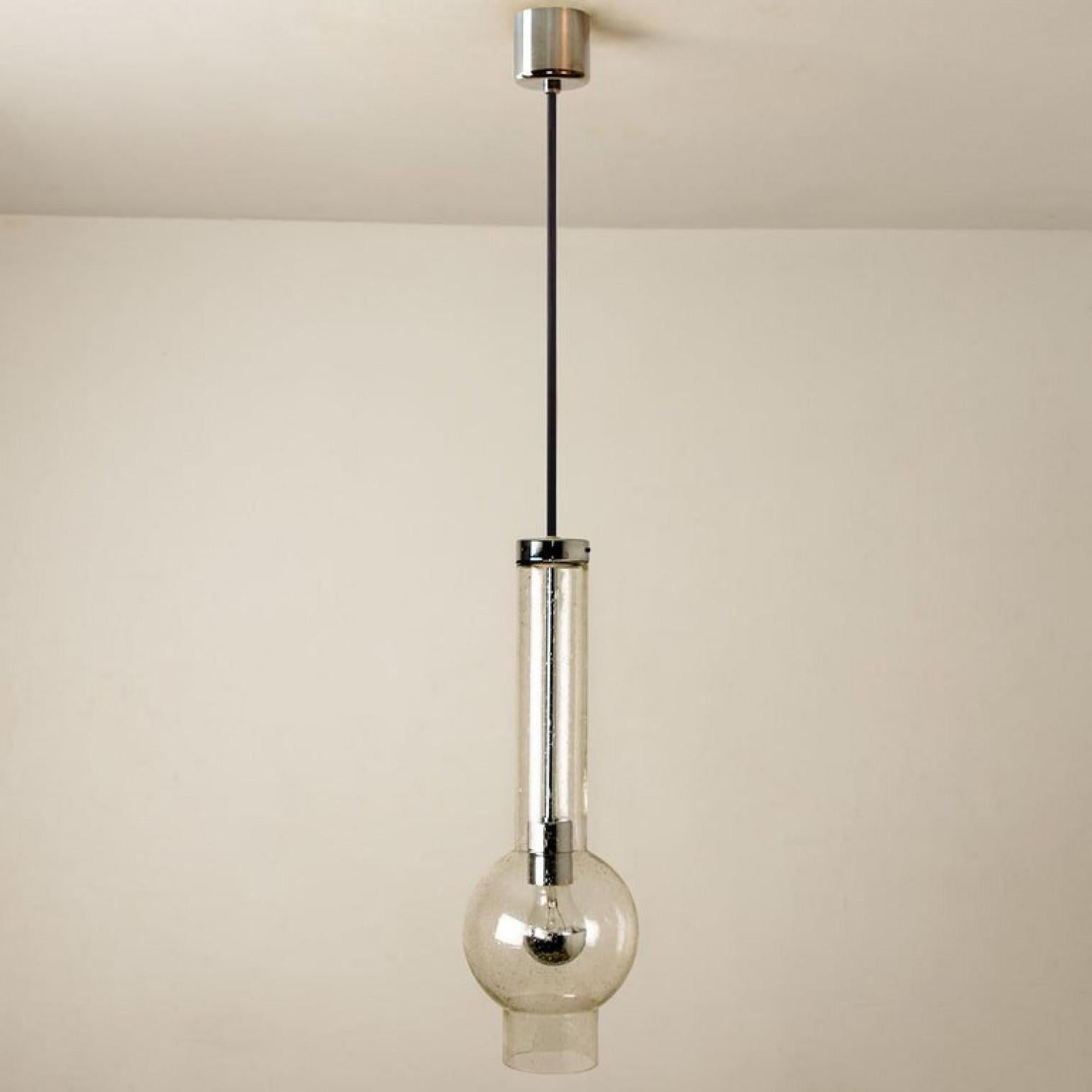 Space Age Coppia di luci a pedale a tubo in vetro soffiato a mano di Staf Lights 1970, Germania in vendita
