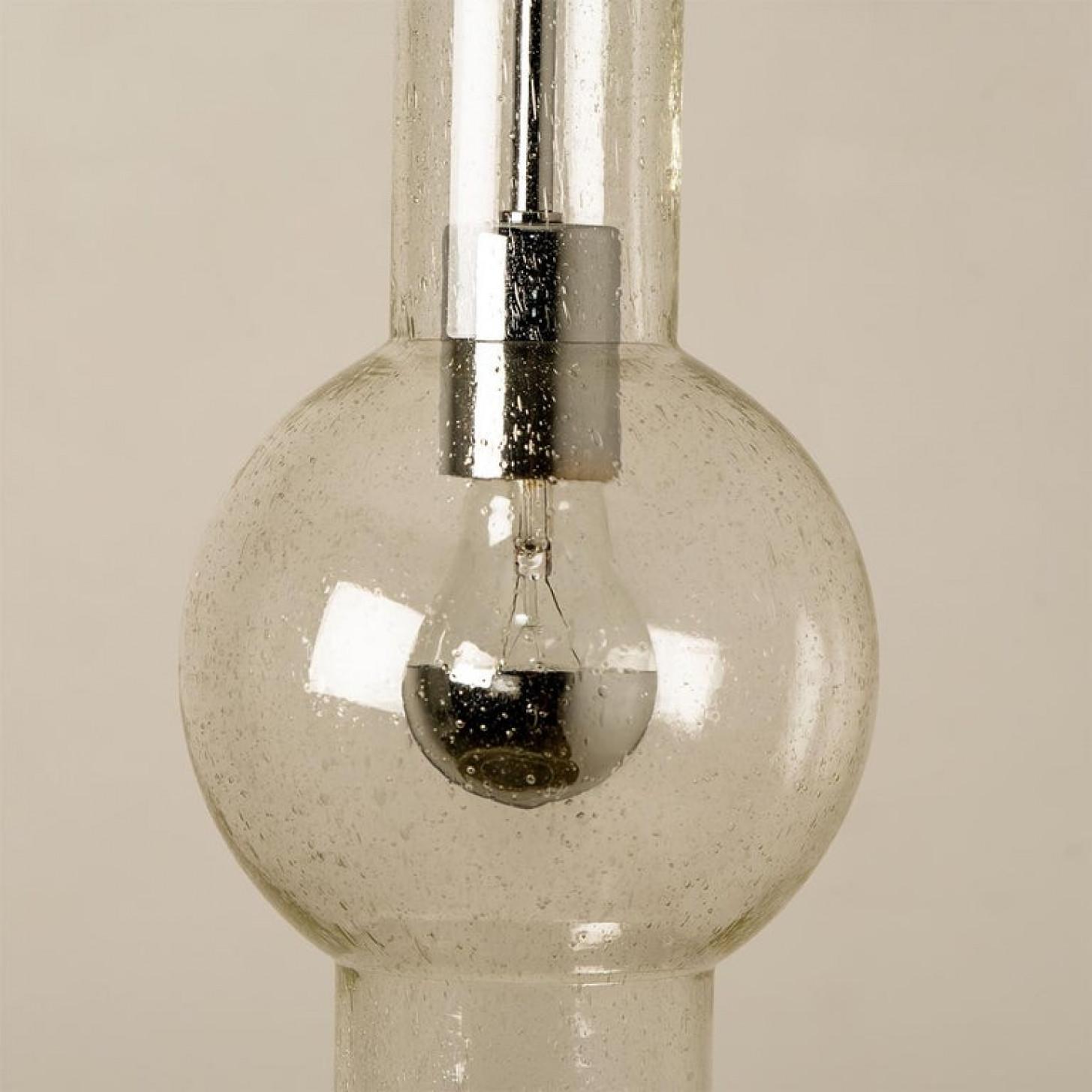 Tedesco Coppia di luci a pedale a tubo in vetro soffiato a mano di Staf Lights 1970, Germania in vendita