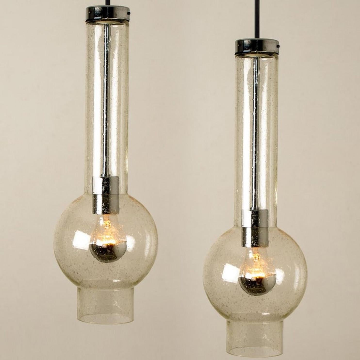 Altro Coppia di luci a pedale a tubo in vetro soffiato a mano di Staf Lights 1970, Germania in vendita