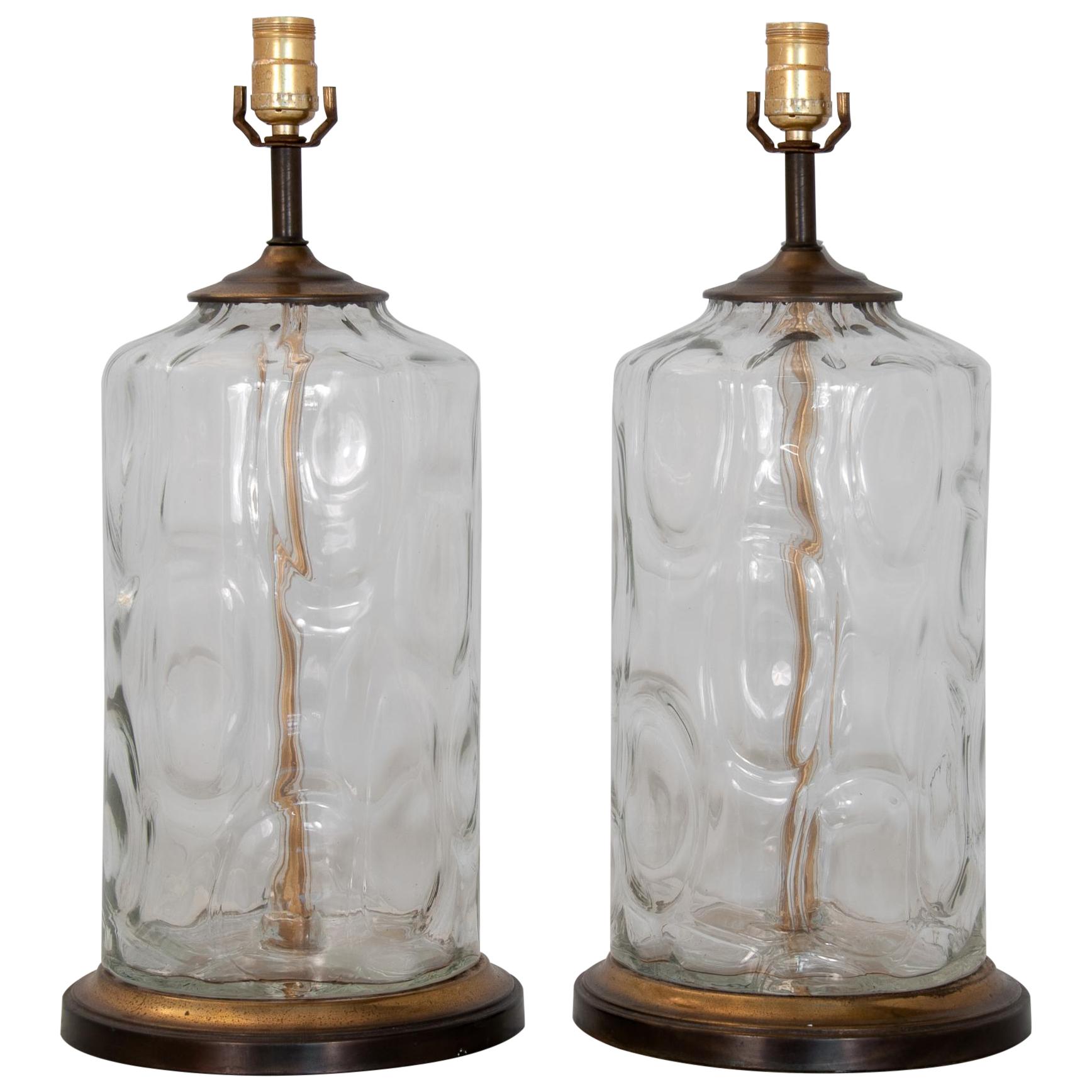 Pair of Hand Blown Lamps