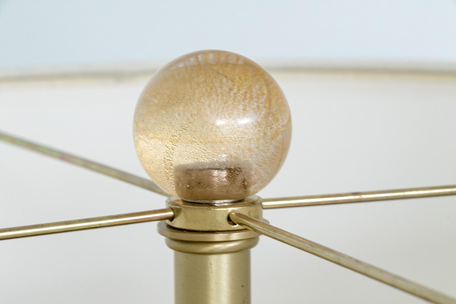Paire de lampes de bureau modernistes en verre de Murano soufflé à la main Mèches d'or en vente 1