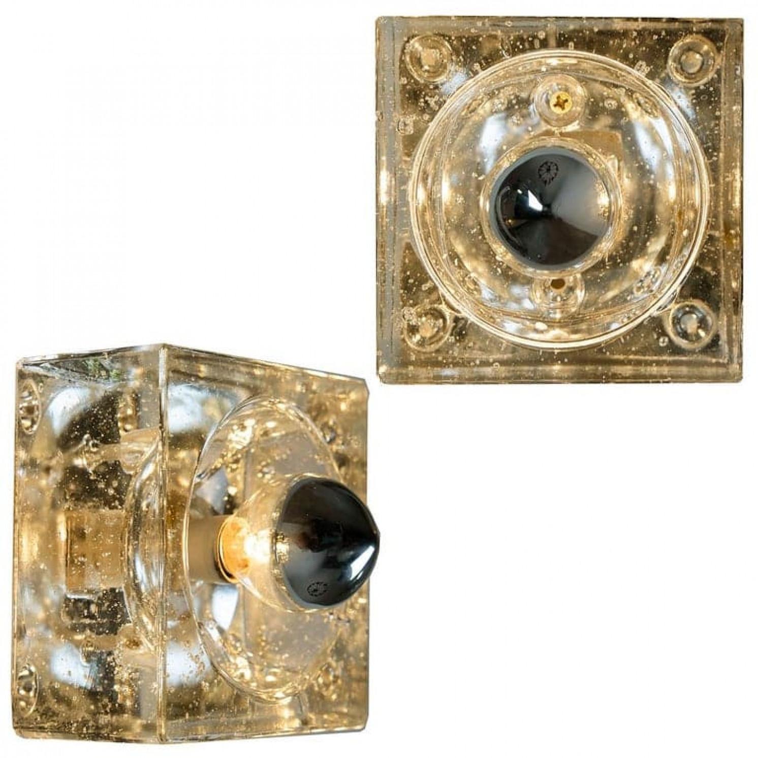 Paar mundgeblasene Wand- oder Deckenleuchten, Österreich, 1960er Jahre im Angebot 5