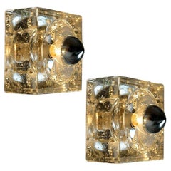 Pair of Hand Blown Wall or Ceiling Lights, Austria, 1960s