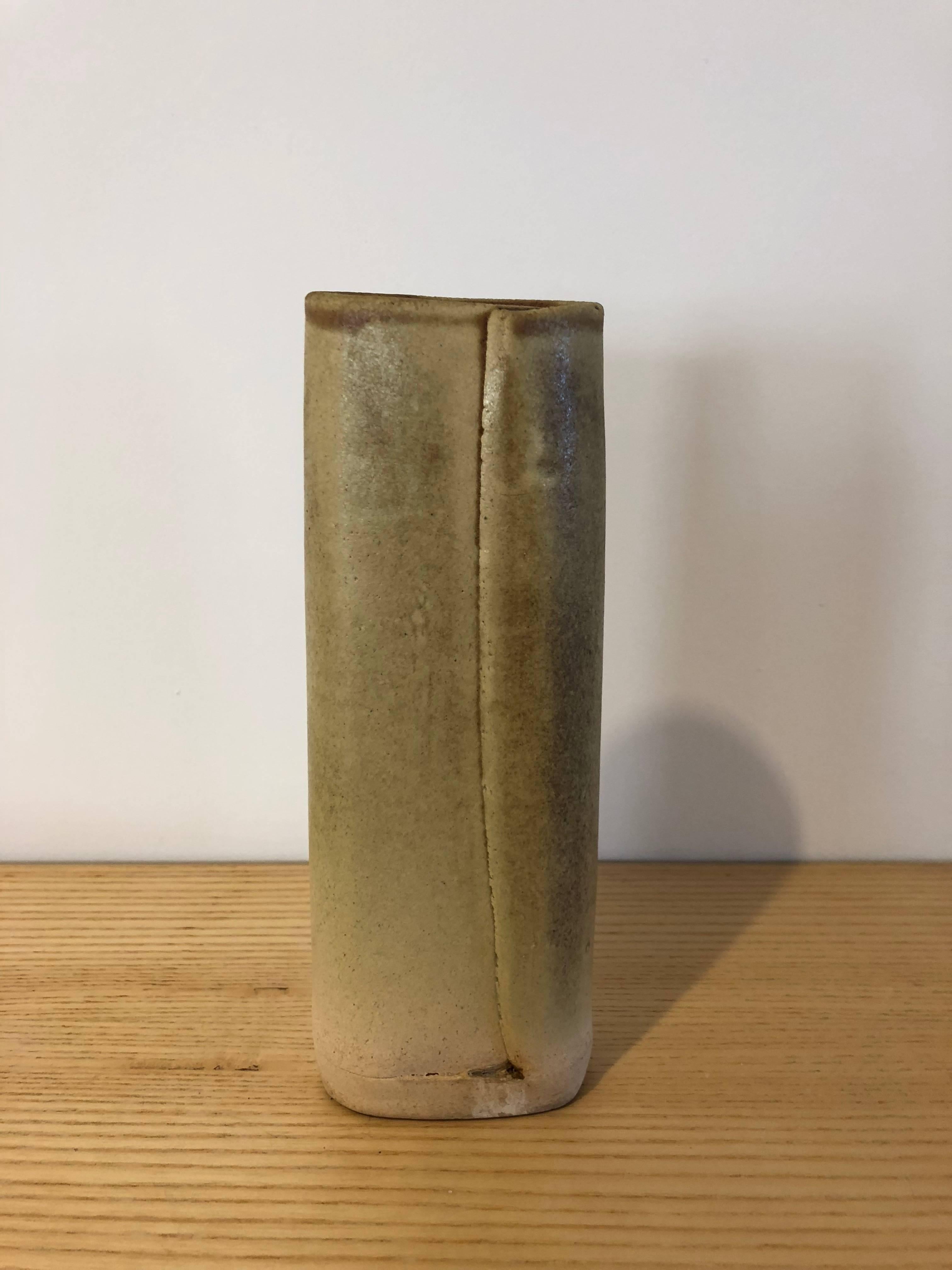 Mid-20th Century Pair of Hand Built Ceramic Vases For Sale