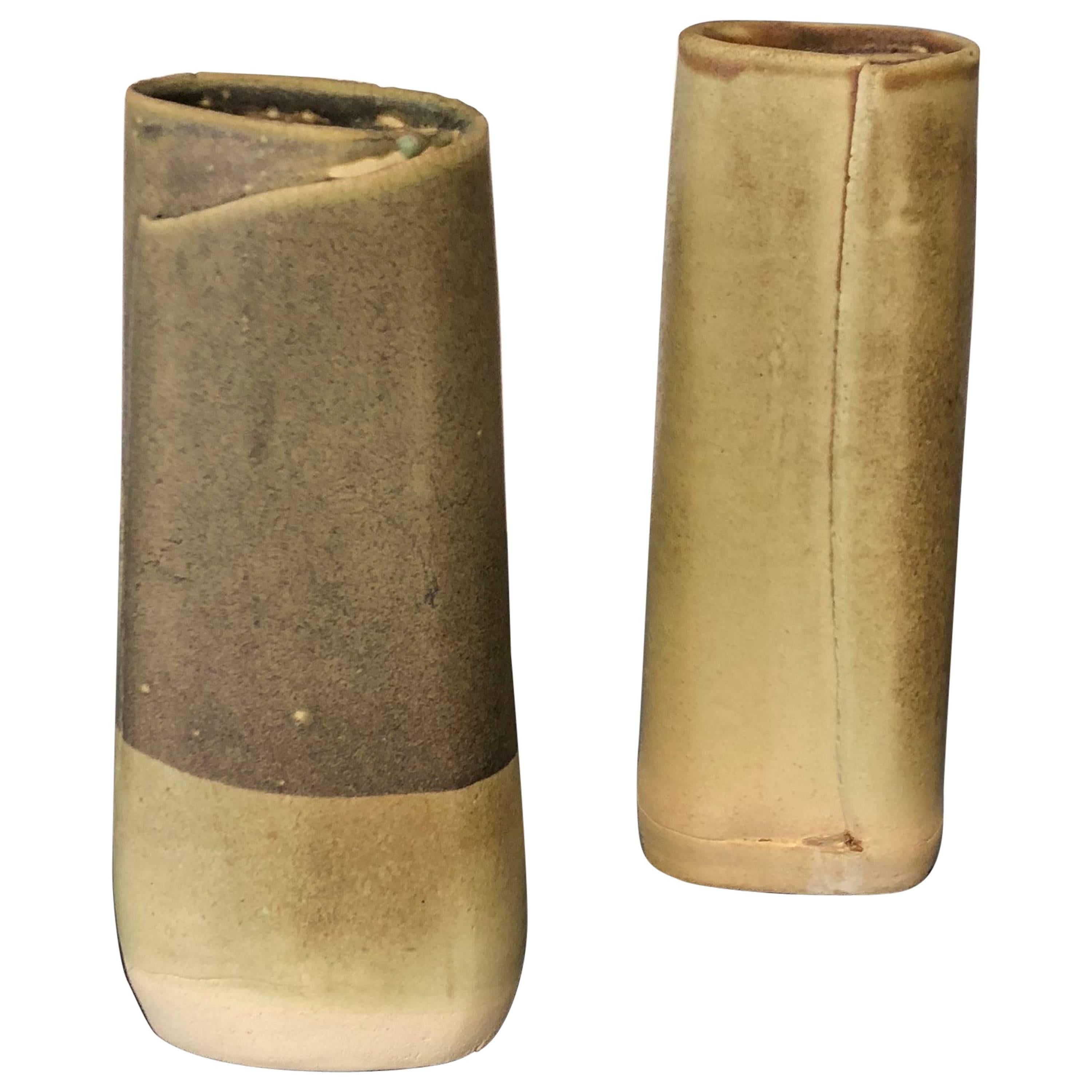 Pair of Hand Built Ceramic Vases