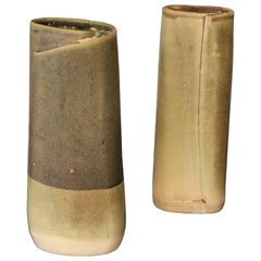 Pair of Hand Built Ceramic Vases