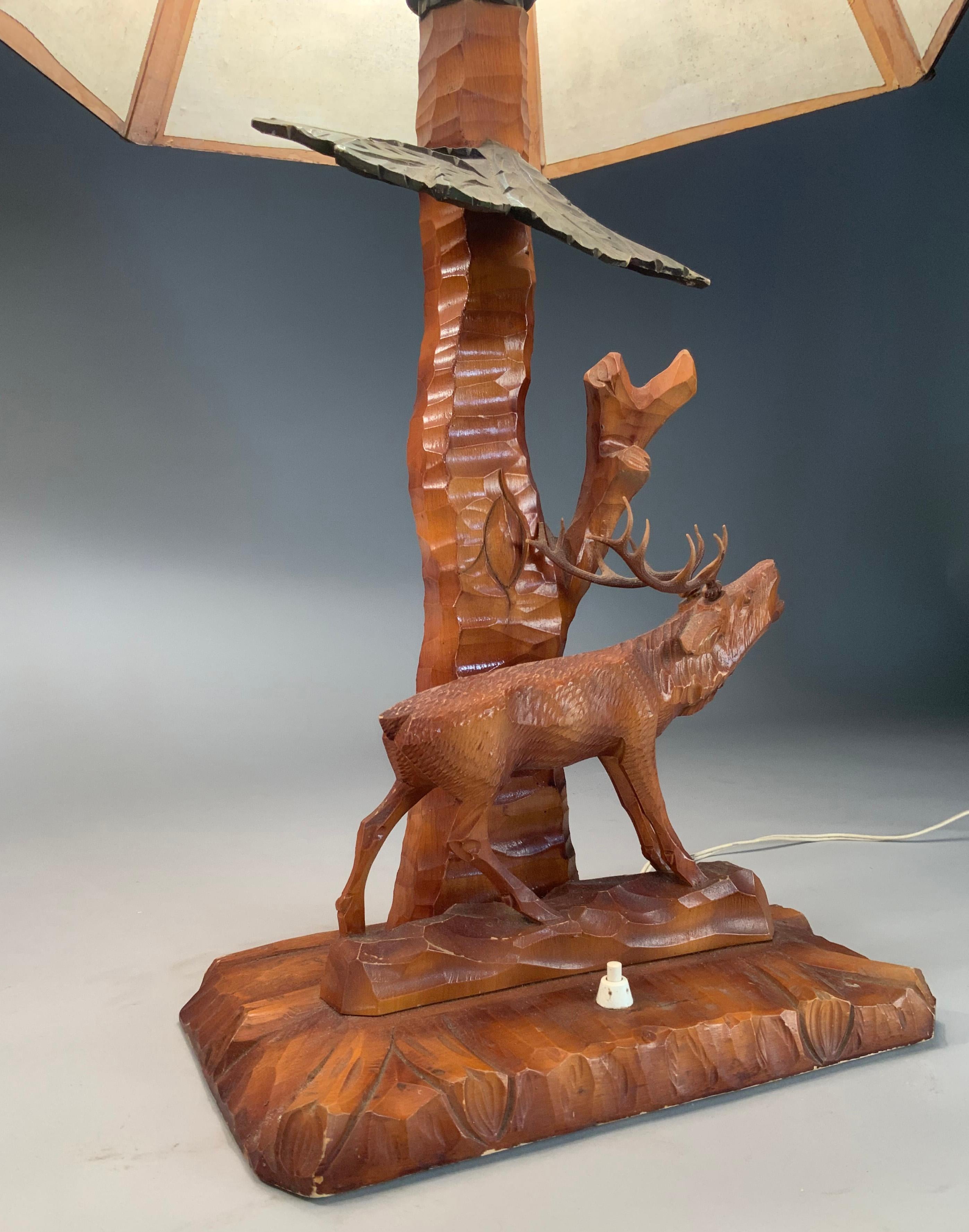 stag head table lamp