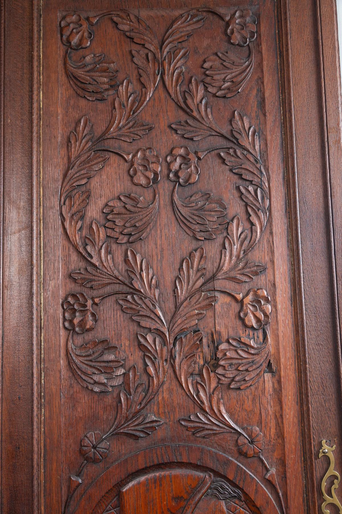Pair of Hand Carved Armoire Doors For Sale 2