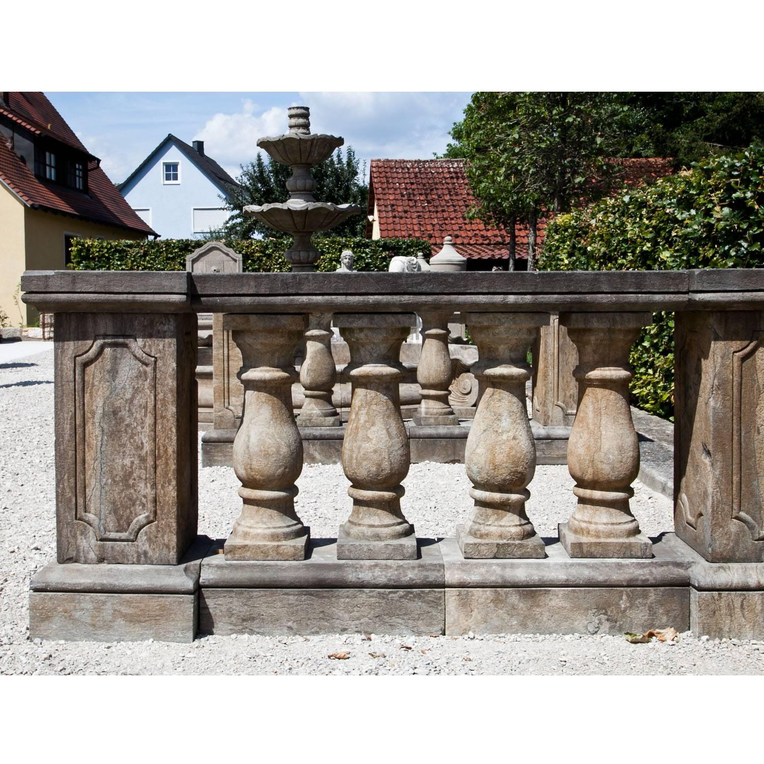 European Pair of Hand-Carved Balustrades, 21st Century