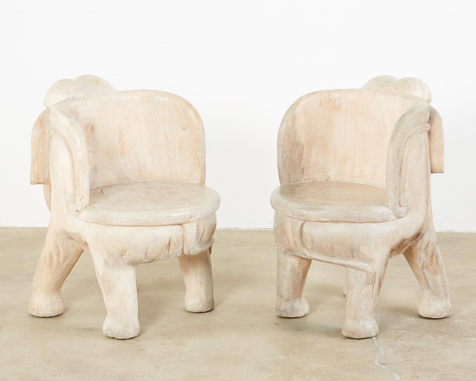 wooden elephant chair