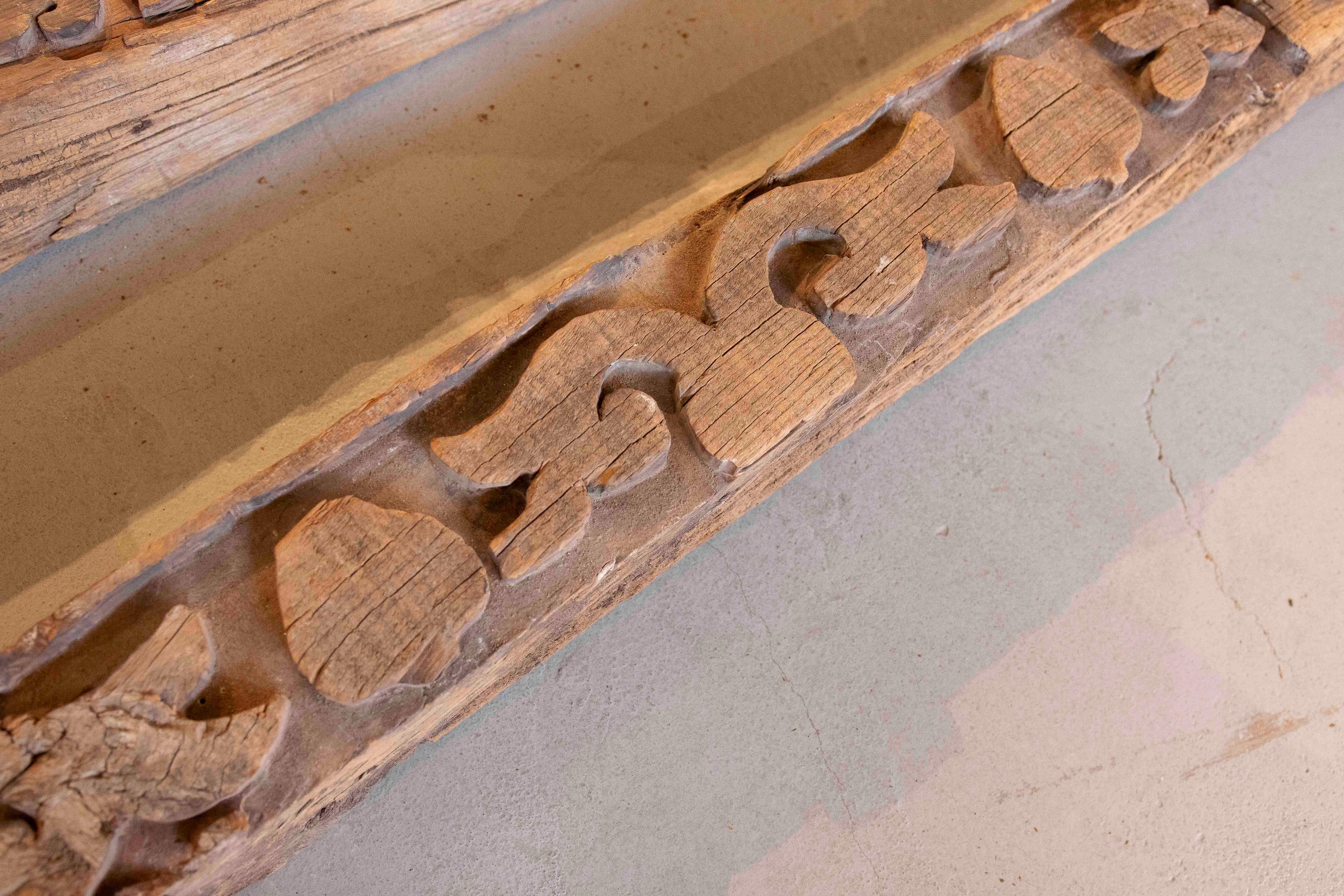 Pair of Hand Carved Coffered Ceiling Meams, Cordoba, Spain In Good Condition For Sale In Marbella, ES