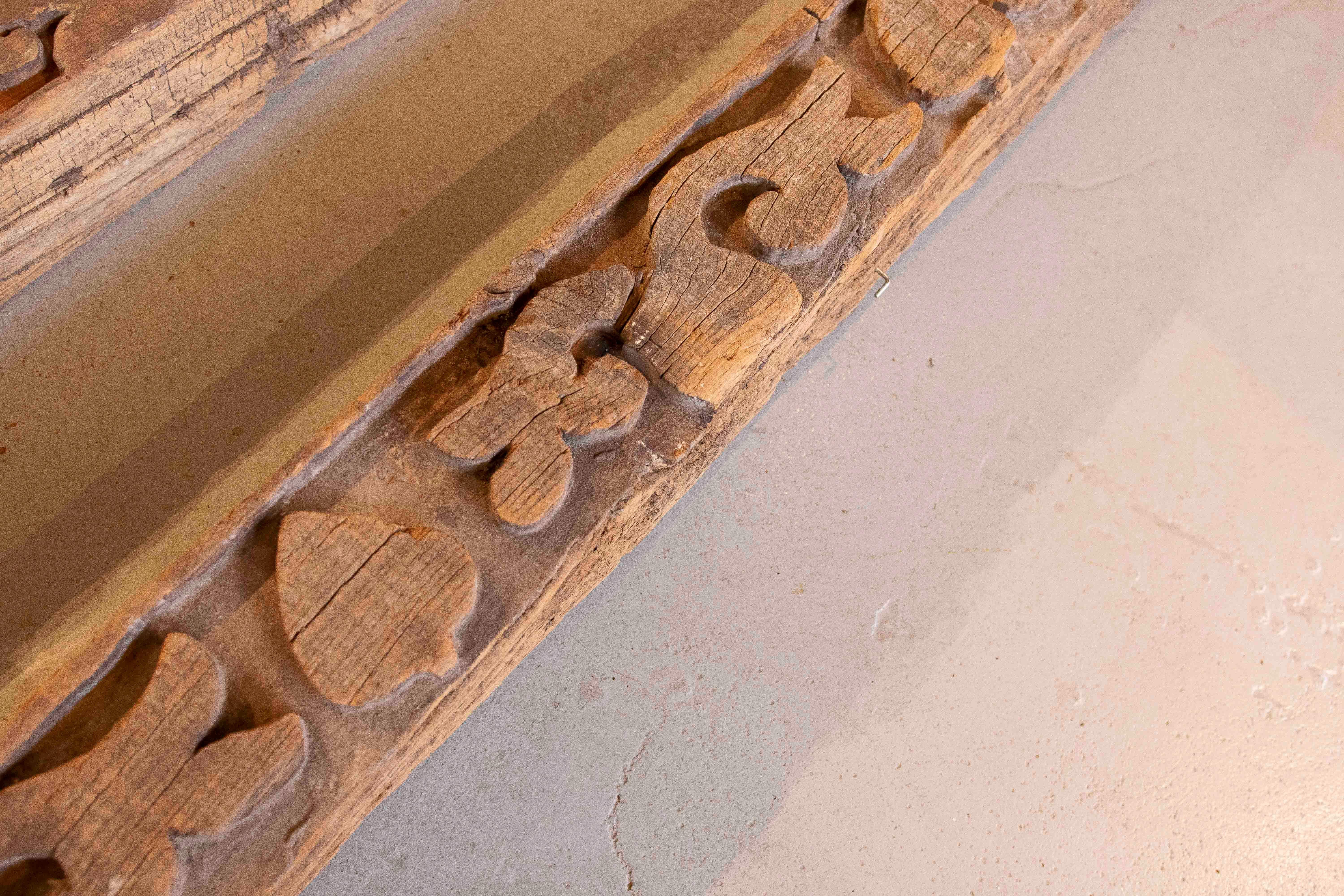 18th Century and Earlier Pair of Hand Carved Coffered Ceiling Meams, Cordoba, Spain For Sale
