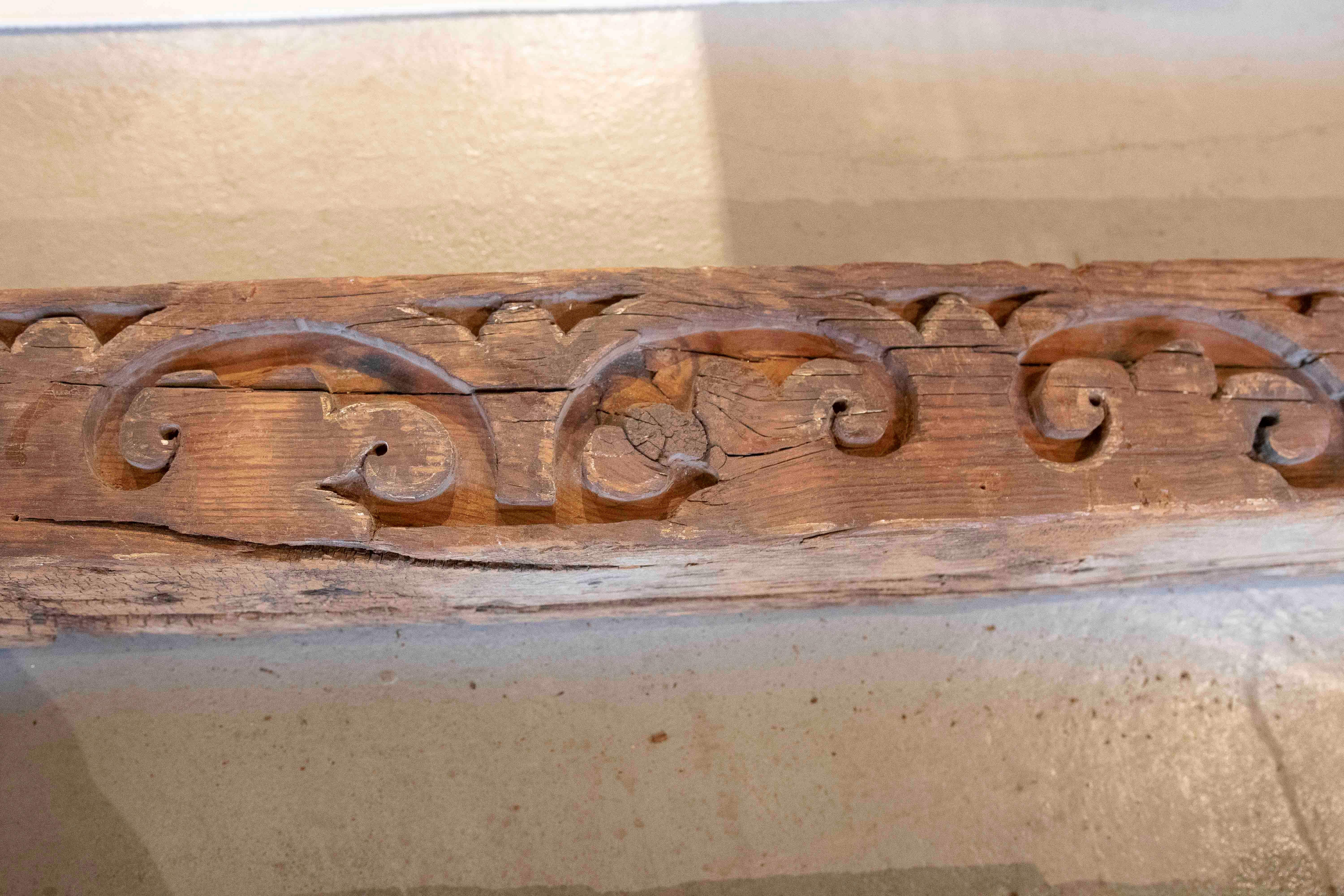 Pair of Hand Carved Coffered Ceiling Meams, Cordoba, Spain For Sale 3