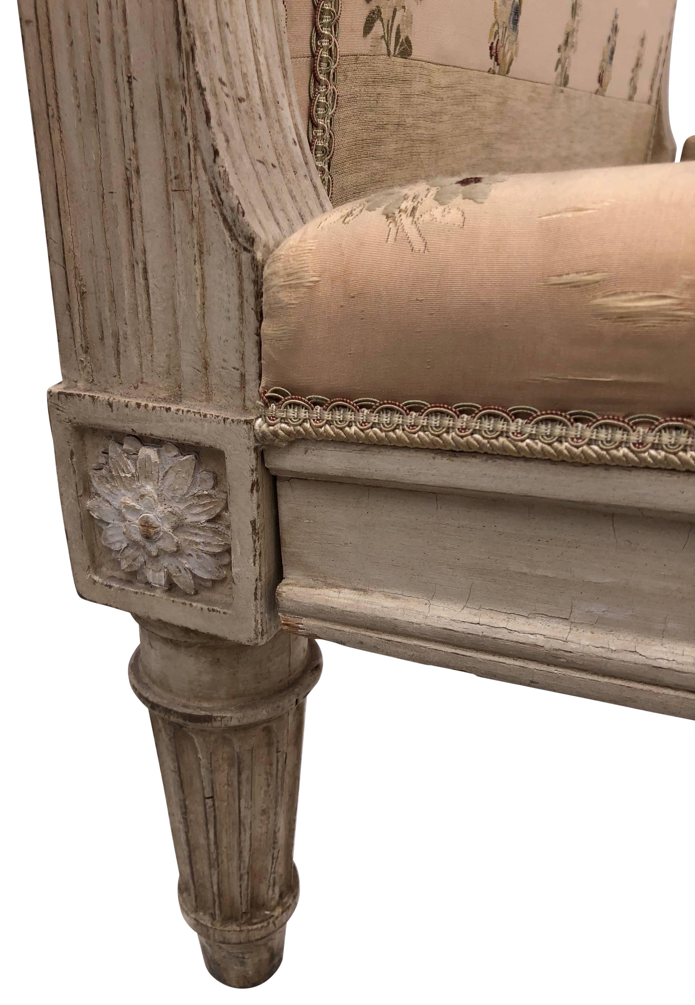 Pair of Hand-Carved French Louis XVI Beds by J.B. Boulard Original Paint, 1700s For Sale 6