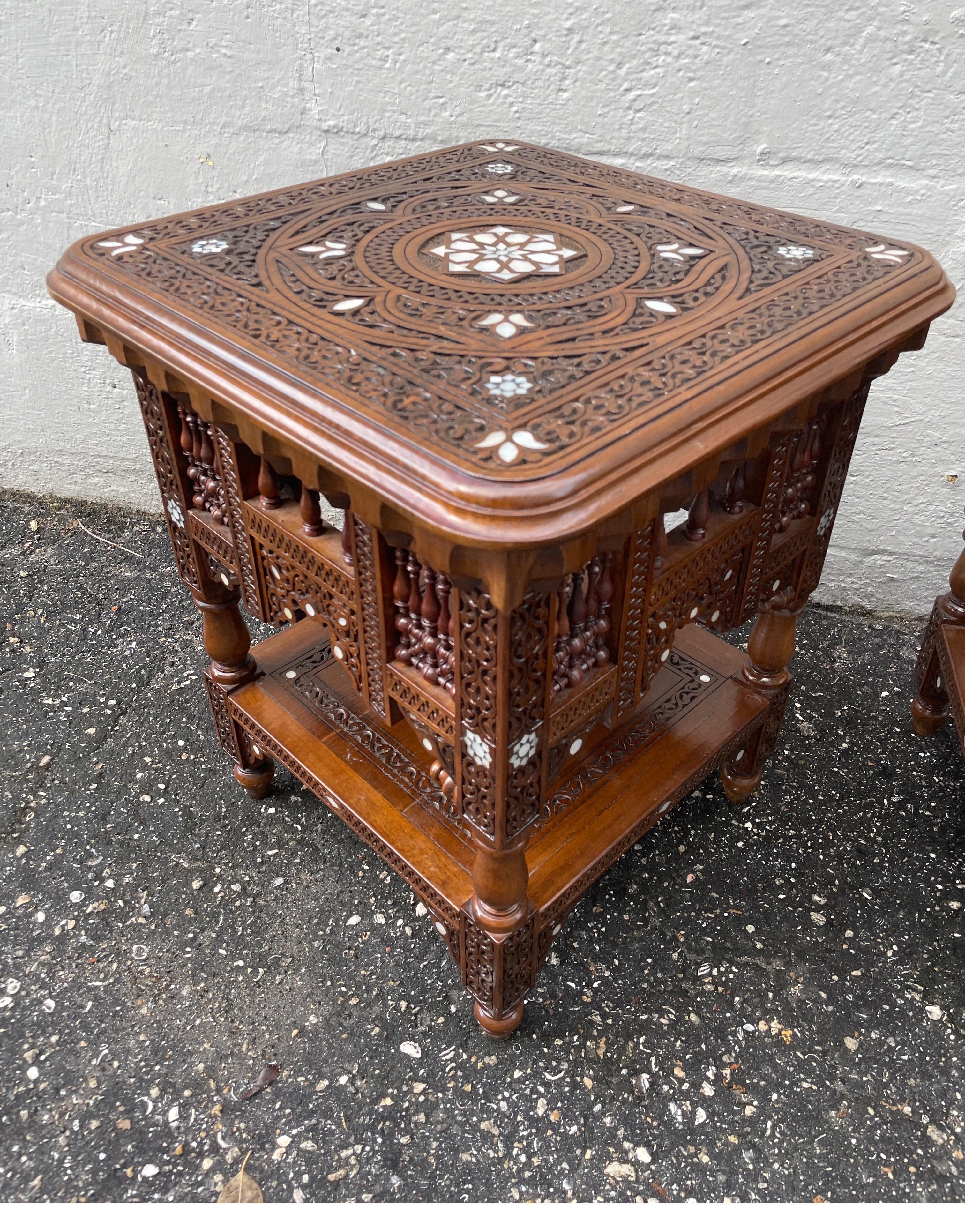 mother of pearl end table