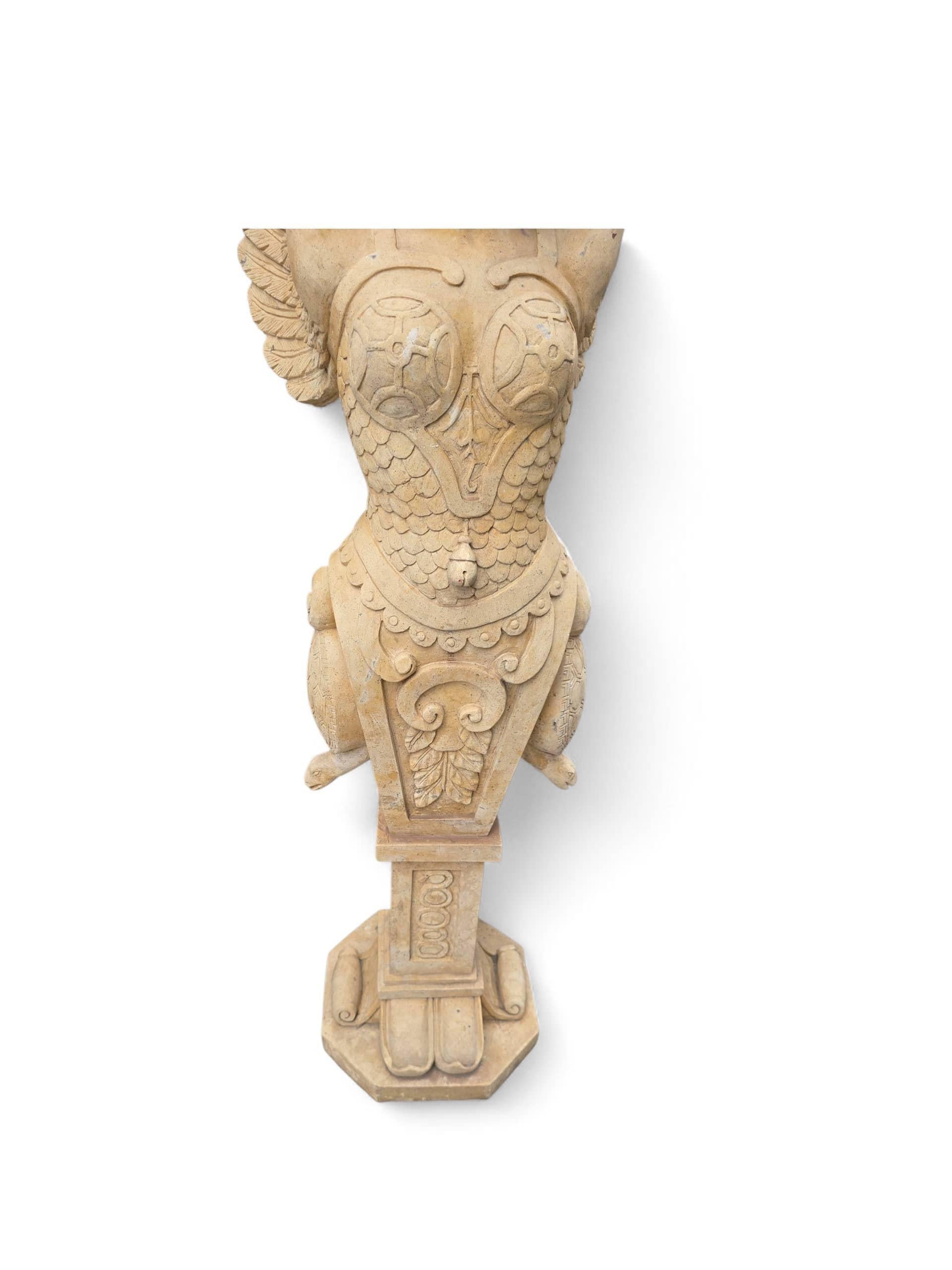 Pair of Hand-Carved Italian Marble Allegorical Winged Figures For Sale 2