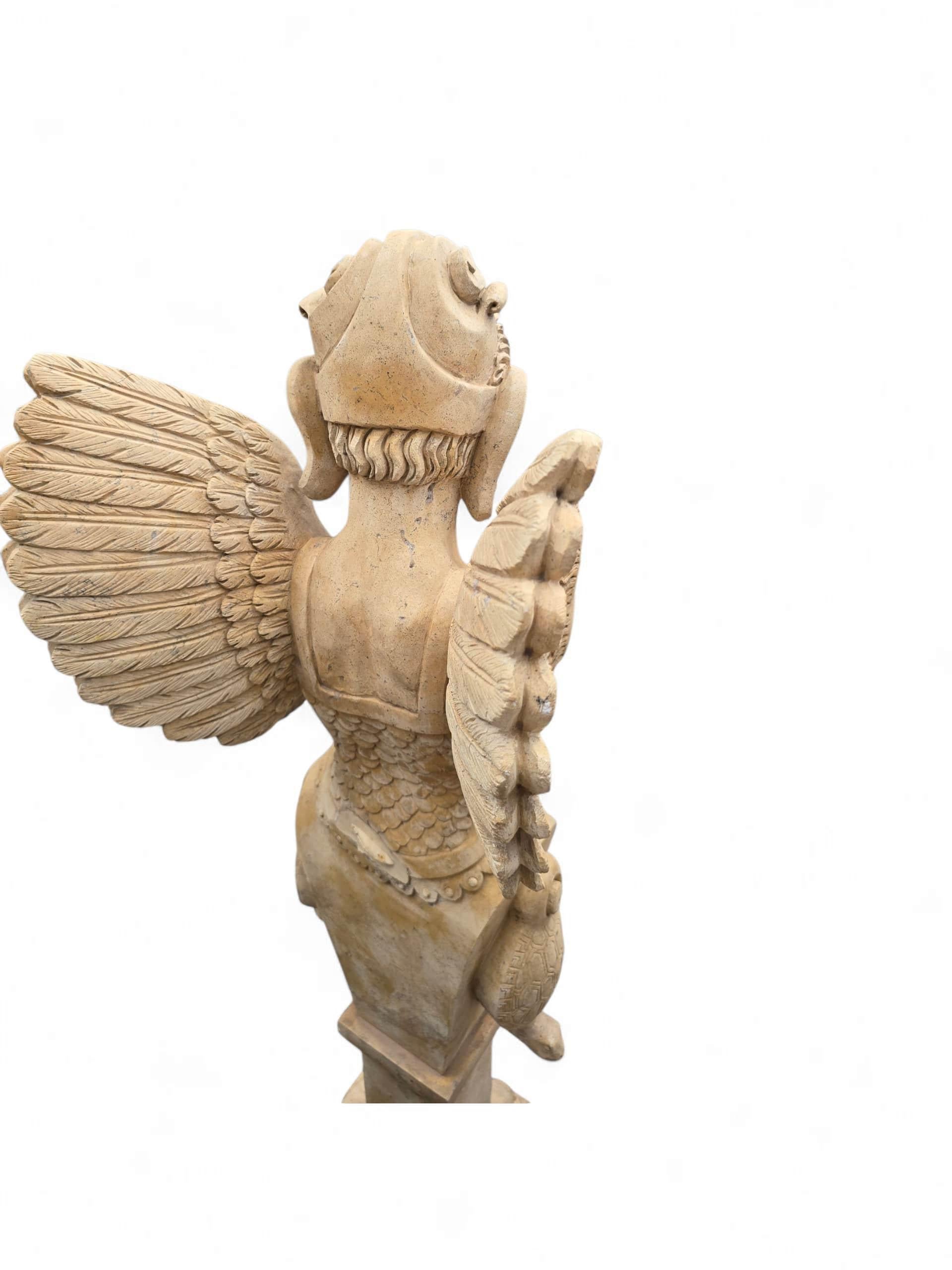 Pair of Hand-Carved Italian Marble Allegorical Winged Figures For Sale 5