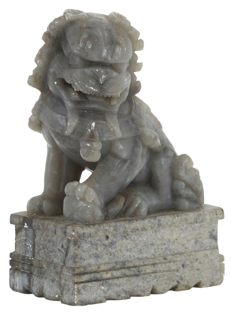 Pair of Hand Carved Jade Chinese Foo Dogs at 1stDibs