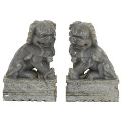 Pair of Hand Carved Jade Chinese Foo Dogs